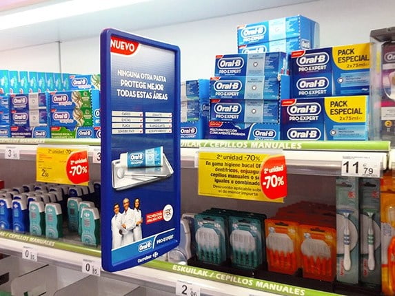 organizar prateleiras de supermercado stopper