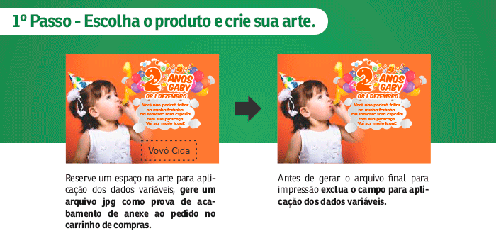 1° Passo: escolha o produto e crie a sua arte